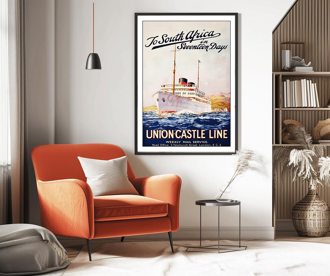 To South Africa in Seventeen Days Union Castle Line Vintage Poster - Image 2