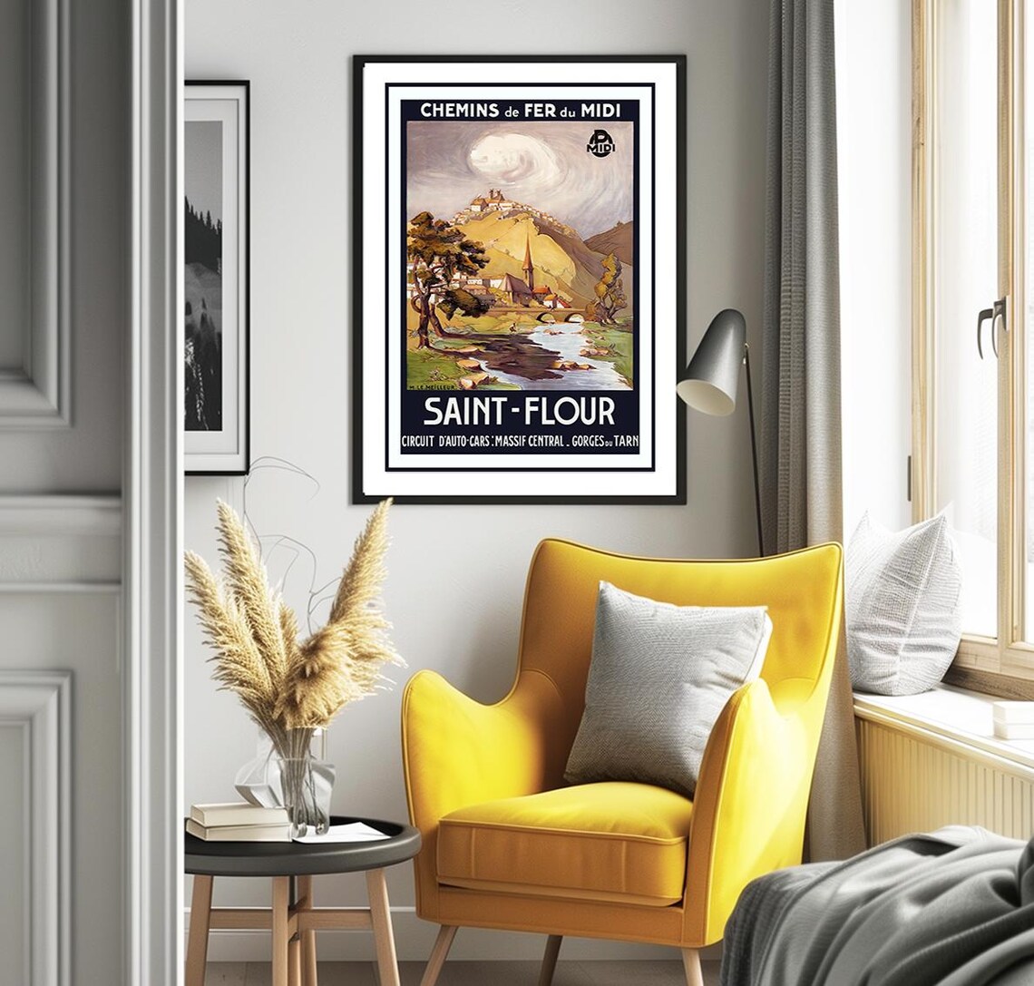 Saint Flour France Vintage Travel Poster, Retro Art Print - Image 2