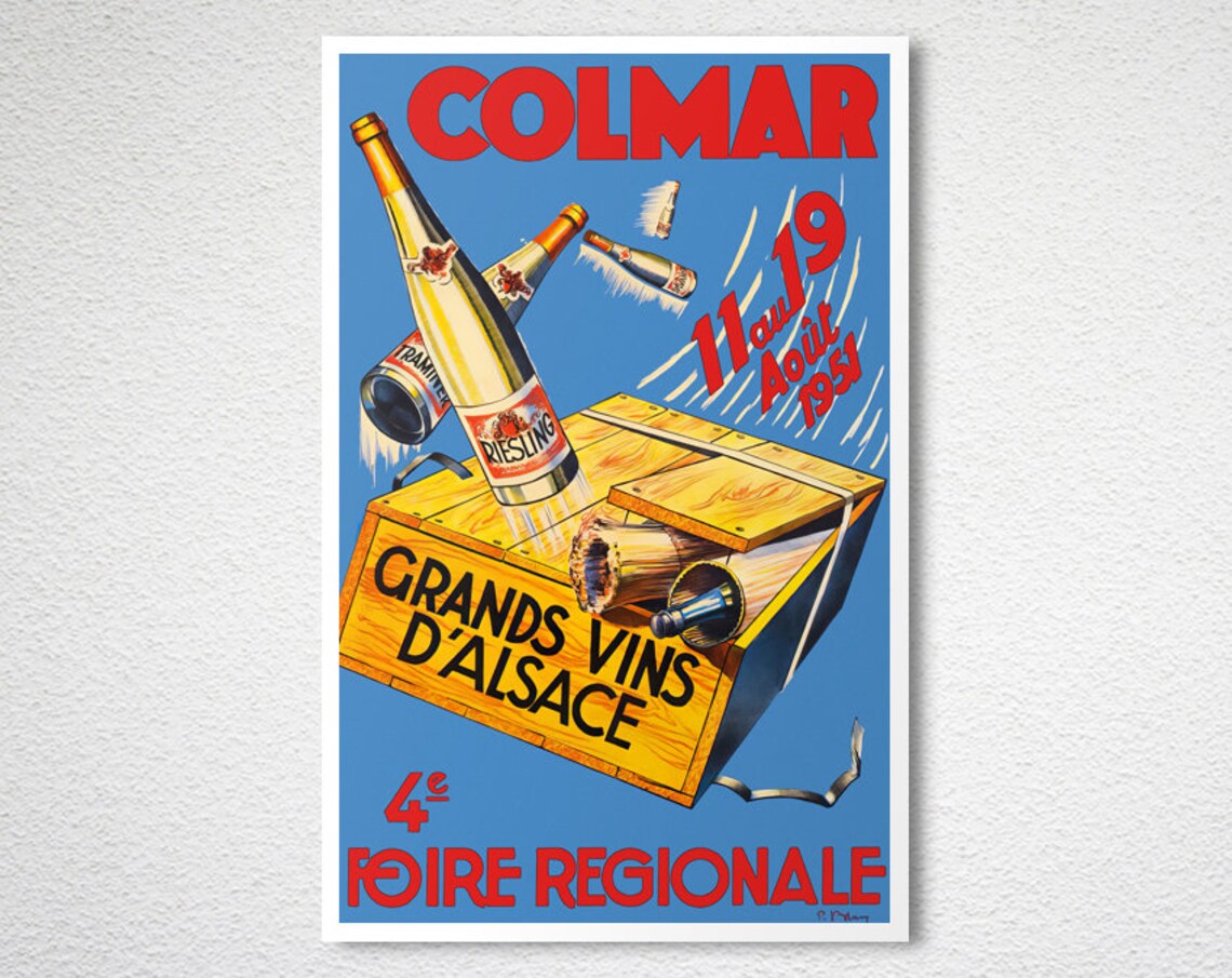 Colmar Grands Vins Dalsace Vintage Wine Poster - Image 2
