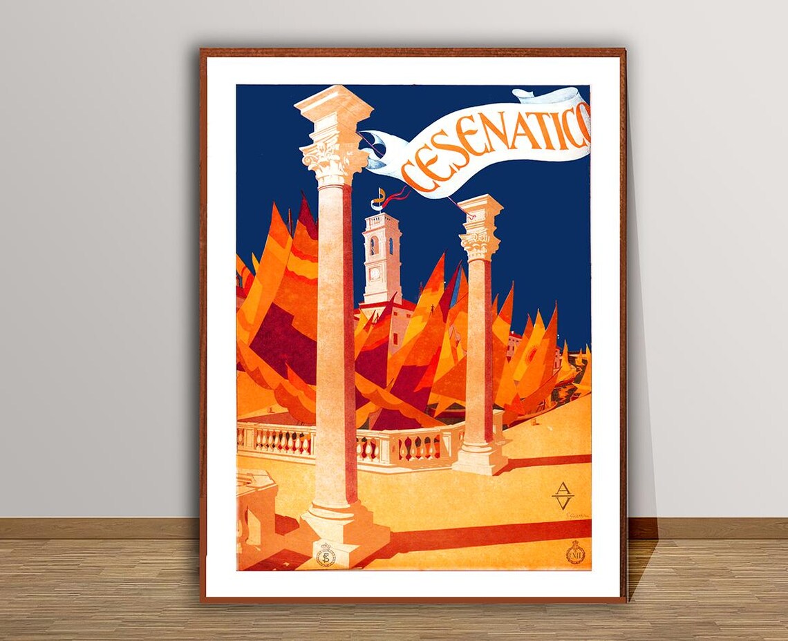 Cesenatico Italy Sailboats Vintage Italian Seaside Poster Art
