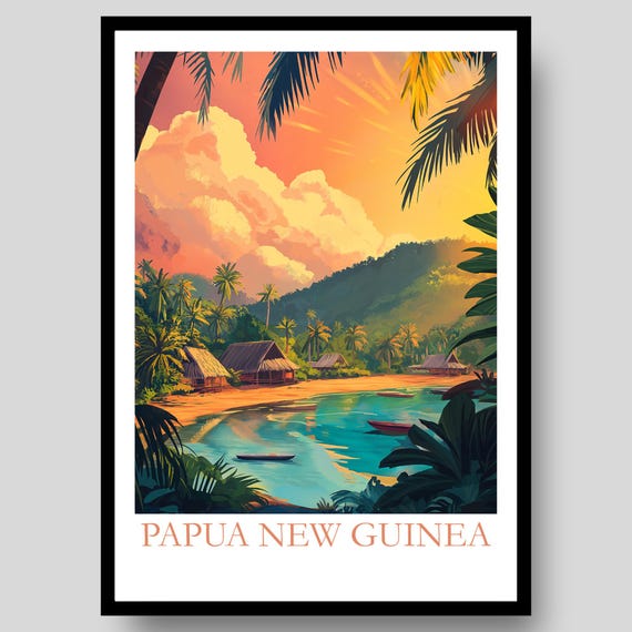 Papua New Guinea Poster Print Travel Wall Art Souvenir
