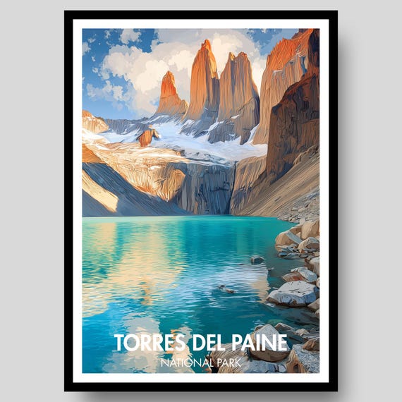 Torres Del Paine Poster Chile Wall Art Print