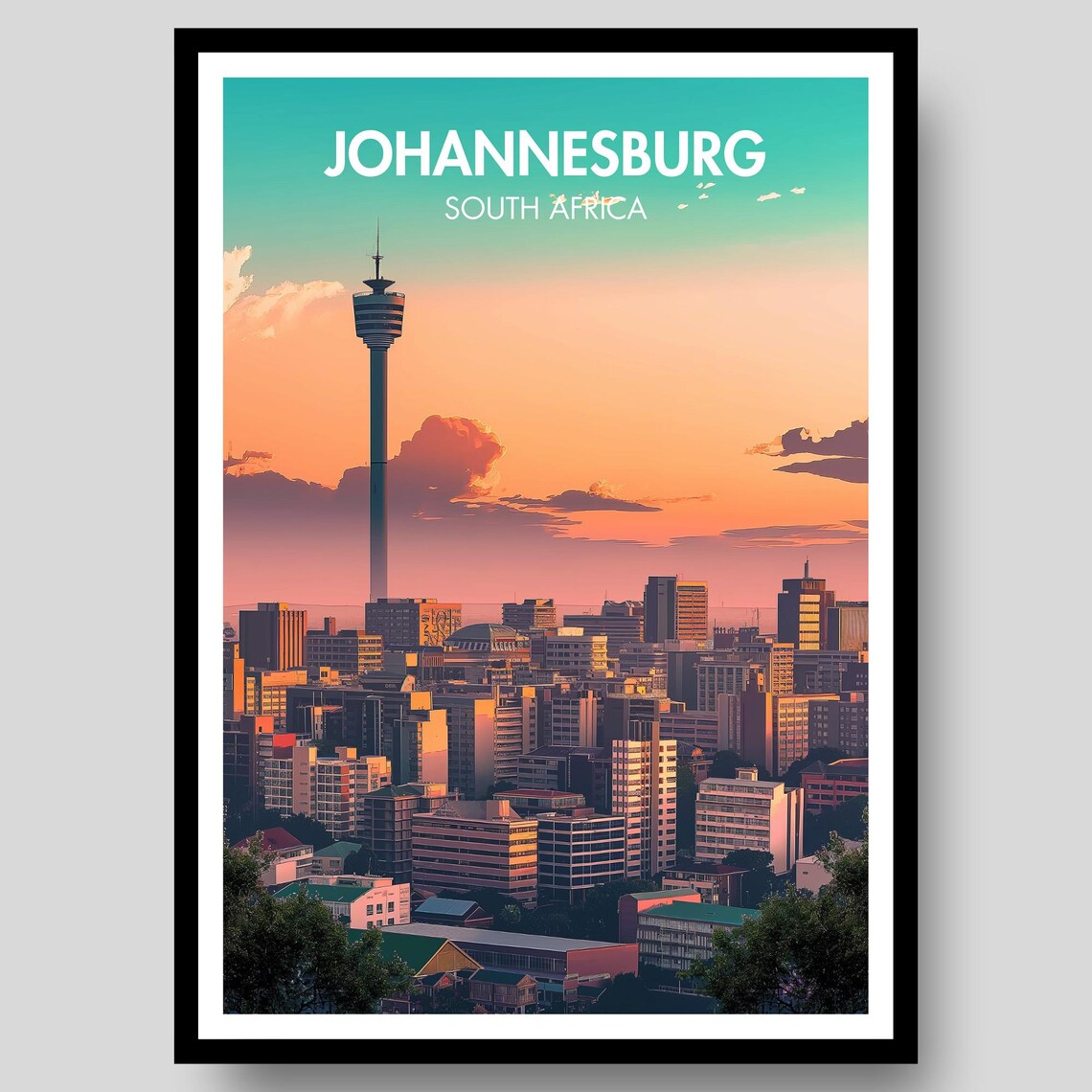 Johannesburg Poster, South Africa Travel Poster