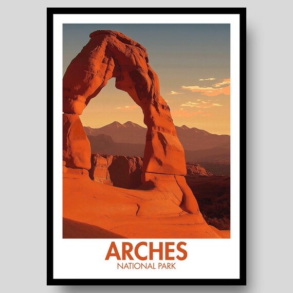 Arches National Park Delicate Arch Sunset Desert Red Rock Poster