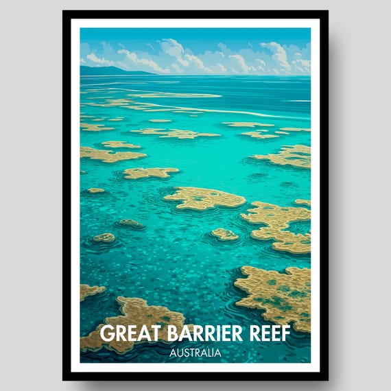 Great Barrier Reef Poster Australia Wall Art