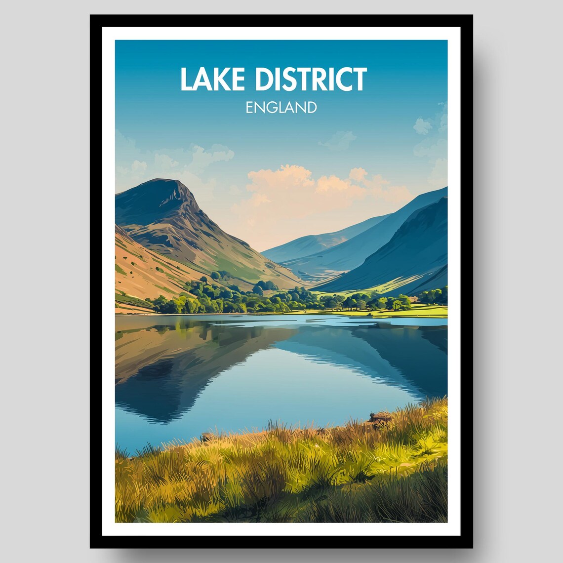 Lake District Coniston Poster Print, Wall Gift