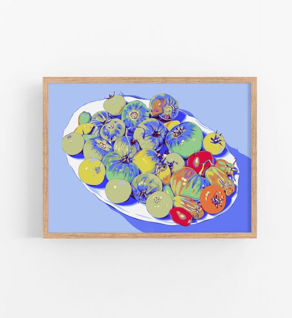 Tomato Art Print Kitchen Wall Food Poster Vegetable Artwork Large Colorful Decor Lover Gift Pop Painting