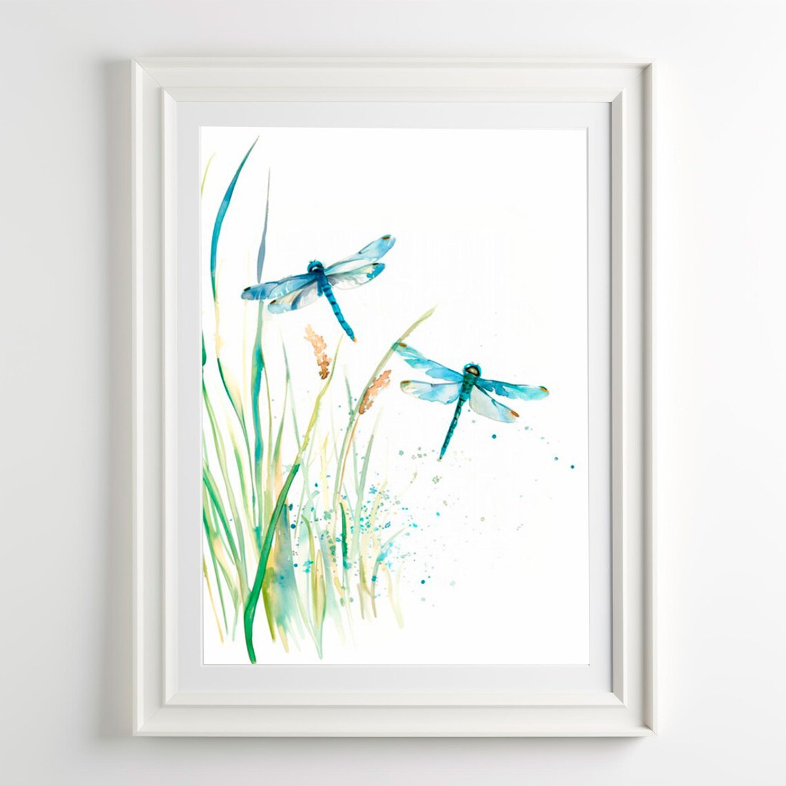 Dragonfly Watercolor Minimalist Decor Art Print