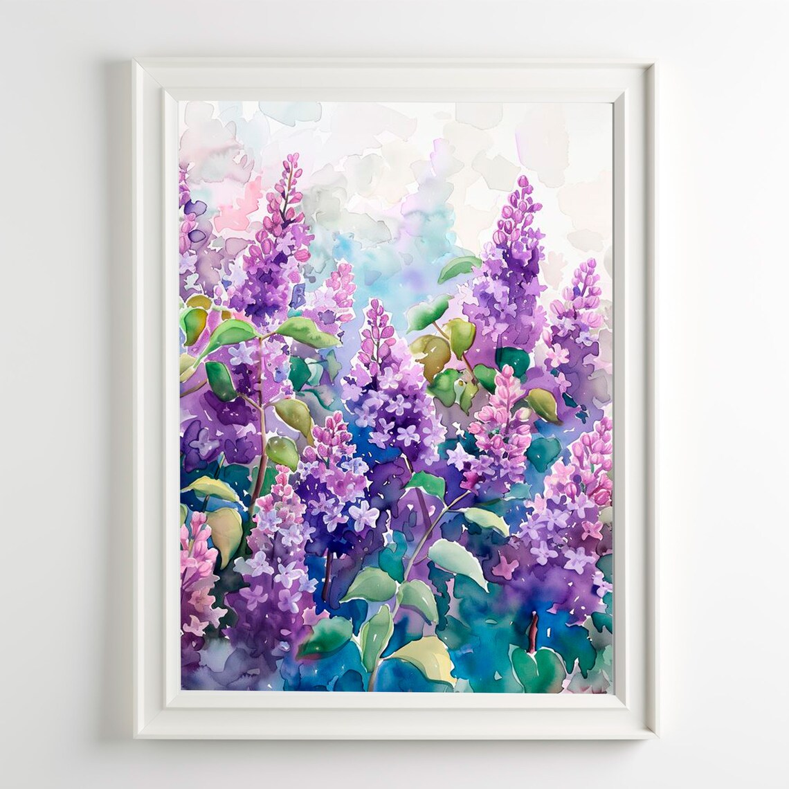 Lilac Watercolor Floral Botanical Art Print
