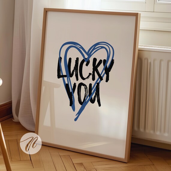 Lucky Girl Syndrome Art Print Blue Heart Sketch