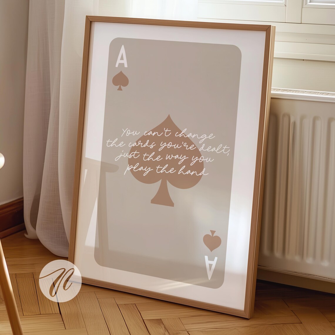 Ace Of Spades Playing Card Quote Retro Beige Dorm Room Poster