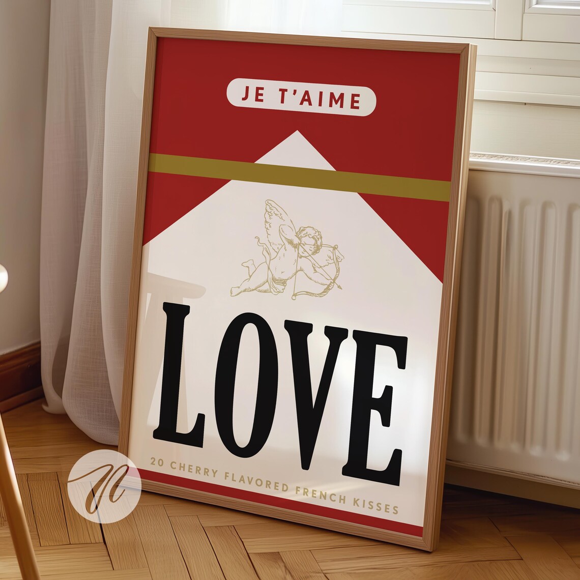 Red Retro Love Poster, Vintage Fashion Decor