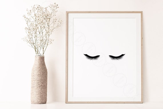 Eyelash Poster Eyelash Print Lashes Wall Art Makeup Wall Art Vanity Art Lashes Poster Lashes Decor Beauty Poster