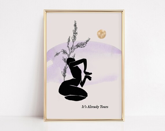 It Is Already Yours Boho Abstract Woman Line Art Motivation Poster