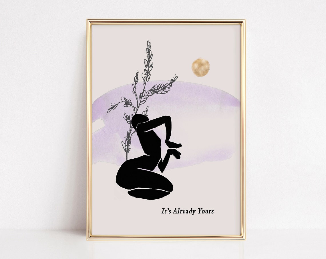 It Is Already Yours Boho Abstract Woman Line Art Motivation Poster
