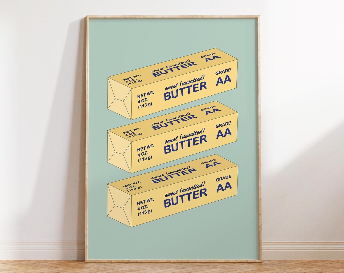 Retro Butter Print, Farmhouse Kitchen Art