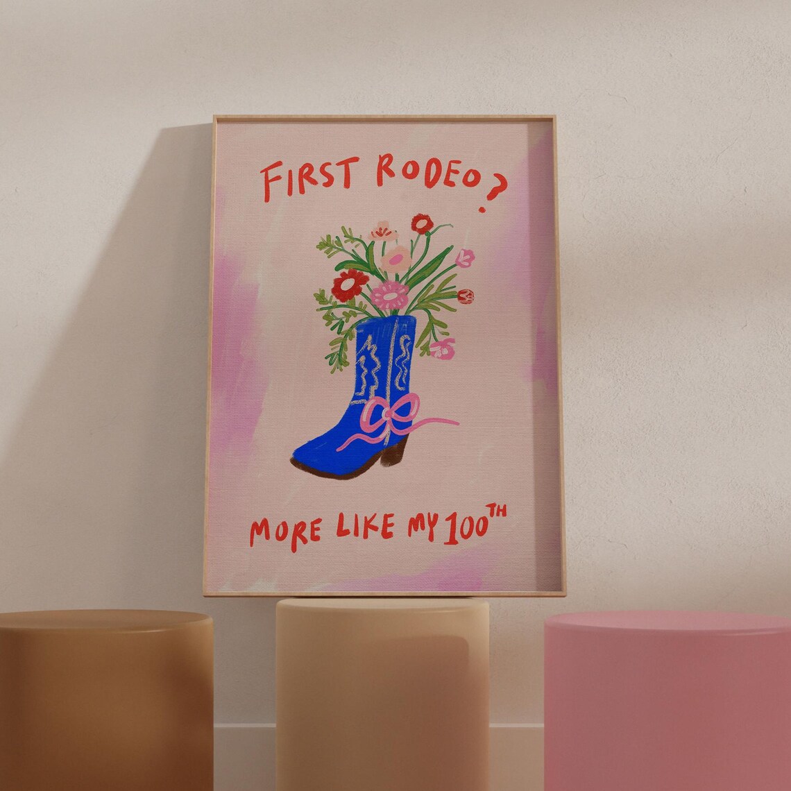Sassy Rodeo Boot Colorful Office Poster