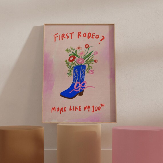 Sassy Rodeo Boot Colorful Office Poster