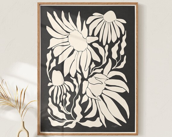 Minimalist Floral Art Print, Botanical Drawing