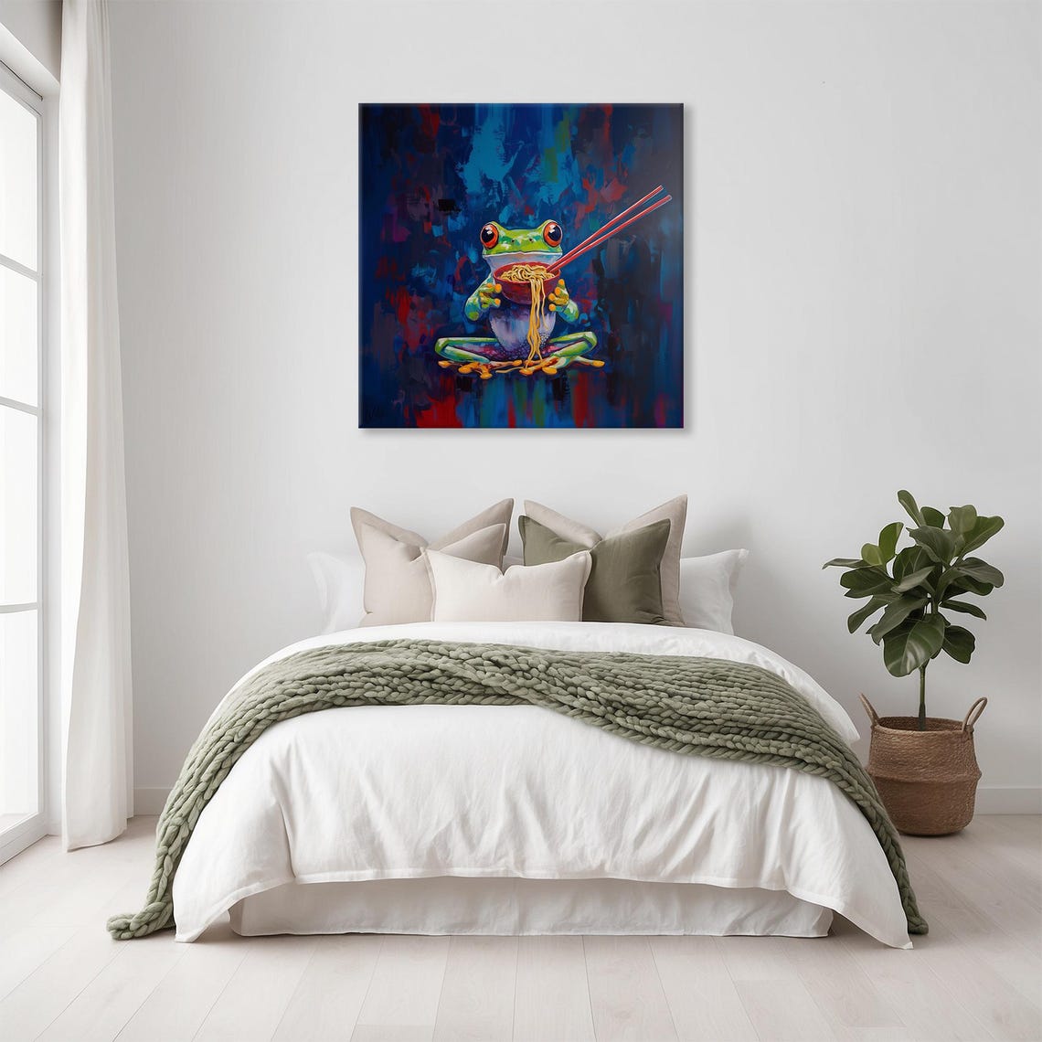 Maximalist Eclectic Ramen Frog Print Bold Altered Animal Portrait Fantasy Fun Colorful Renaissance Rustic Art