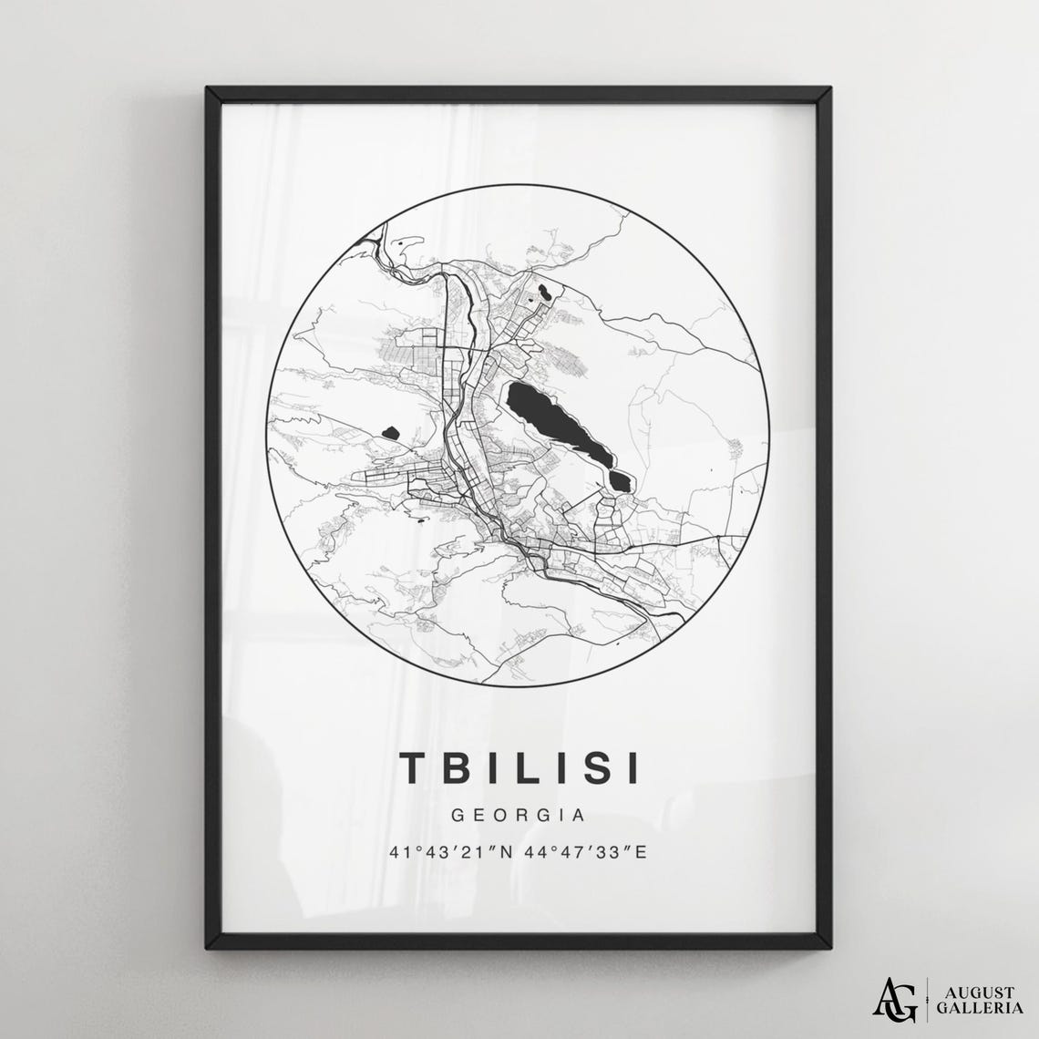 Tbilisi Georgia Minimalist City Map Poster with Coordinates Art