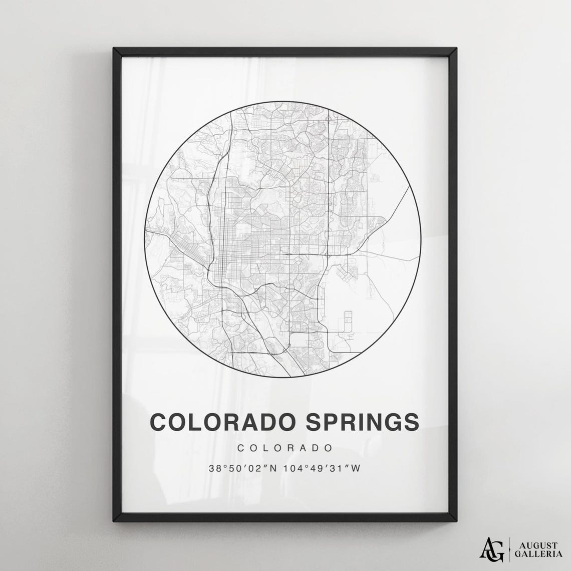 Colorado Springs Colorado Minimalist Circular City Map Poster