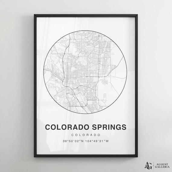 Colorado Springs Colorado Minimalist Circular City Map Poster