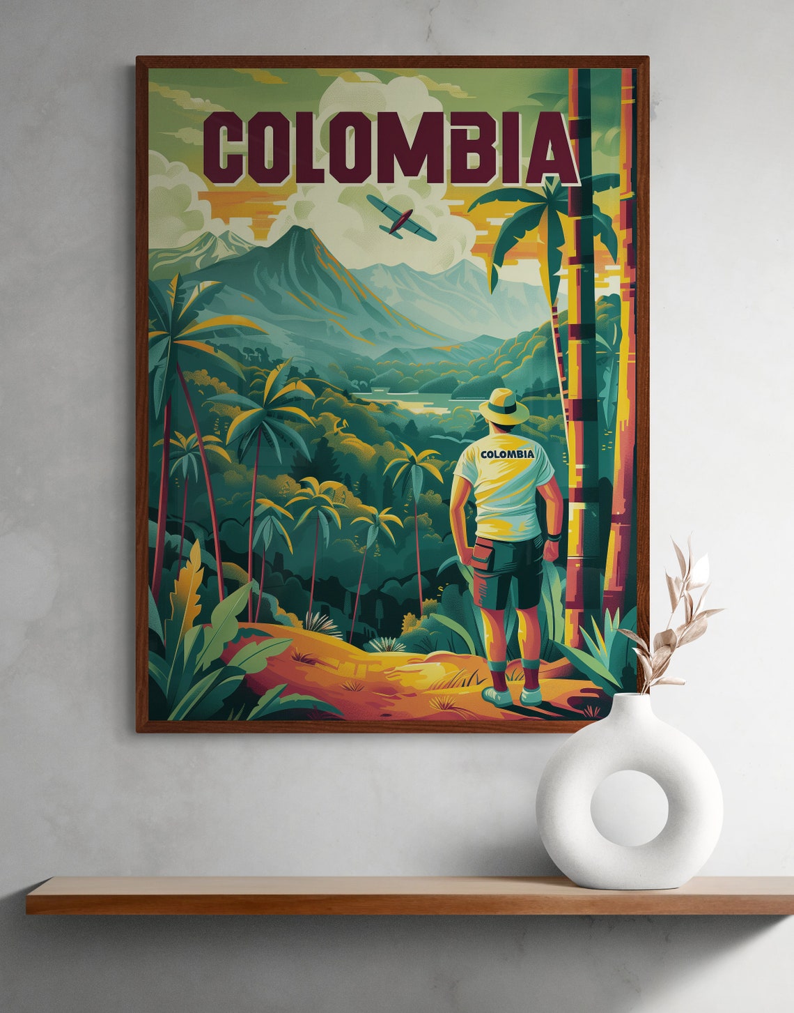 Colombia Mountain Palms Traveler Adventure Retro Travel Poster - Image 2