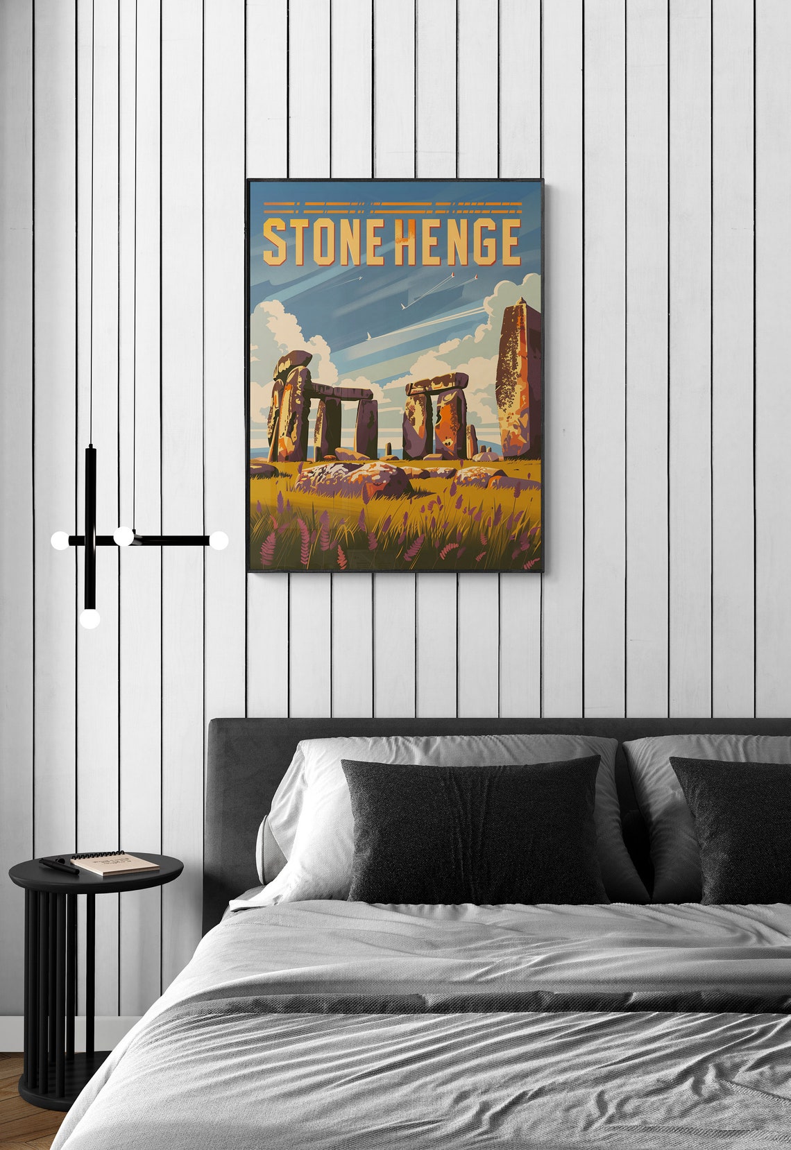 Stonehenge Ancient Stone Circle Meadow Sky Vintage Travel Poster - Image 5