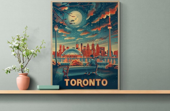 Toronto Colorful Vintage Travel Poster Vibrant Wall Art Perfect For Home Decor Unique Gift Idea