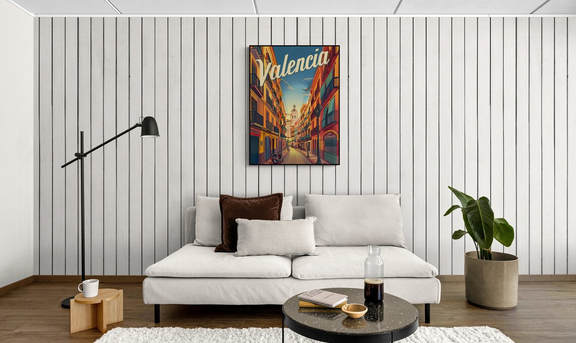 Valencia Old Town Street Cathedral Retro Spanish Travel Poster - Image 4