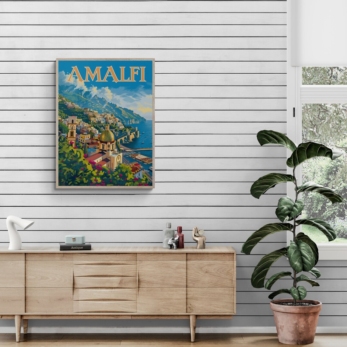 Amalfi Cathedral Dome Coastal Town Italian Riviera Poster Art - Image 4