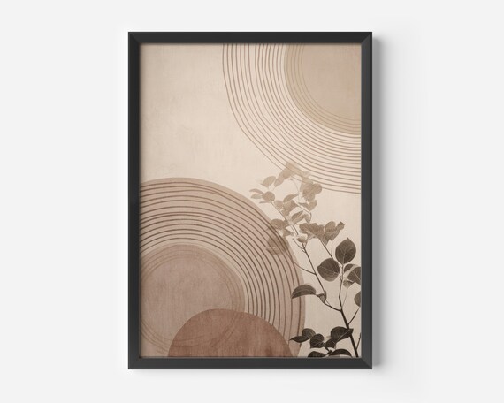 Modern Living Room Wall Decor Minimalist Plant Poster Nature Abstract Art Beige Scandinavian Decoration Home Office Hallway