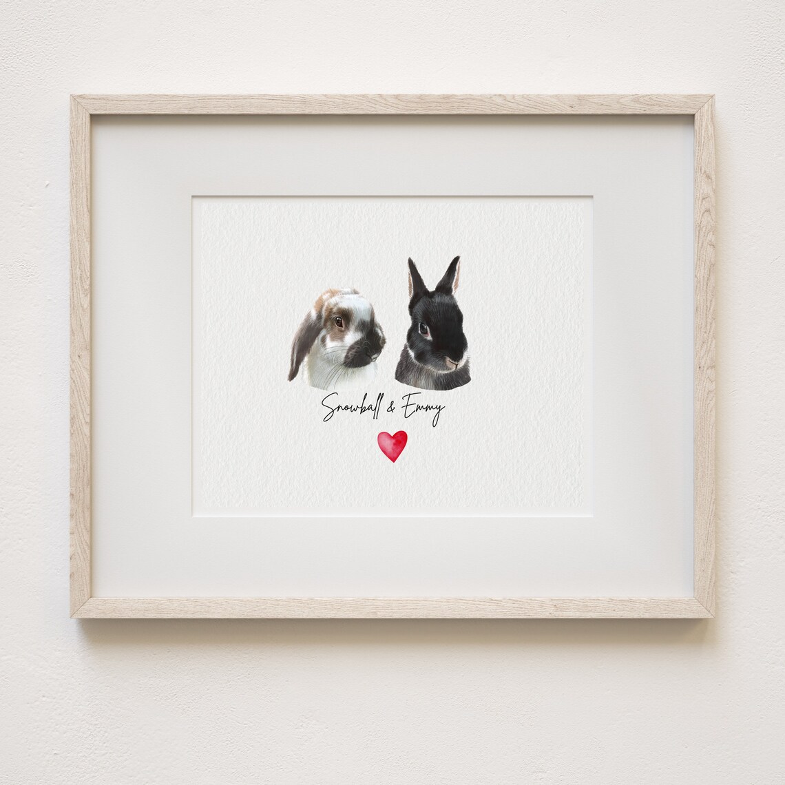 Mini Custom Watercolor Rabbit Portrait Art Print - Image 3