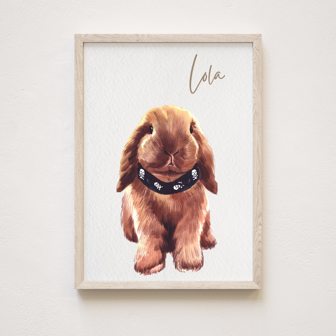 Custom Watercolor Bunny Portrait, Pet Memorial Print - Image 3