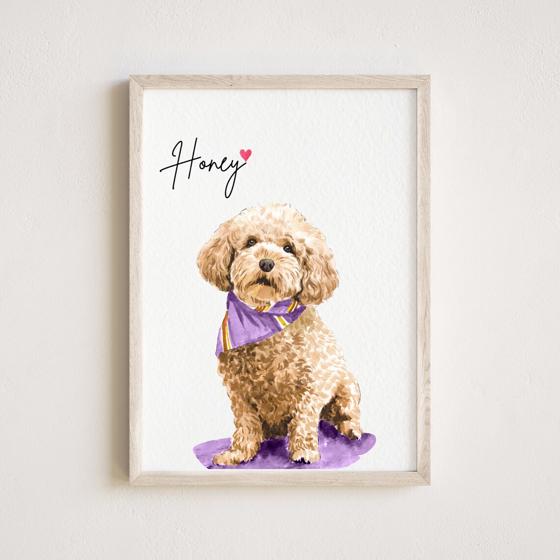 Pet Portrait Watercolor Dog Painting Memorial Gift