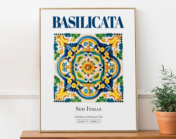 Basilicata Sud Italia Folk Maiolica Tile Art Print