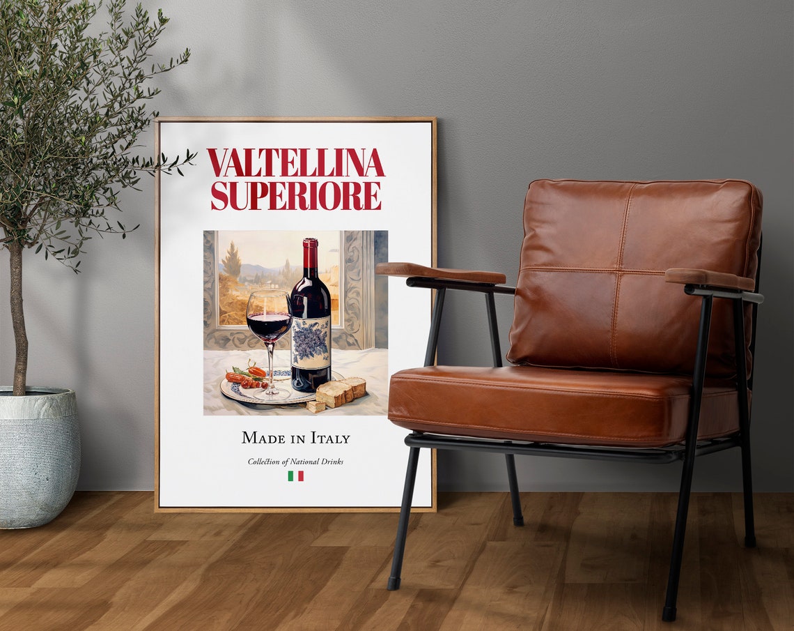 Valtellina Superiore Maiolica Tile Poster, Italian Wine - Image 4