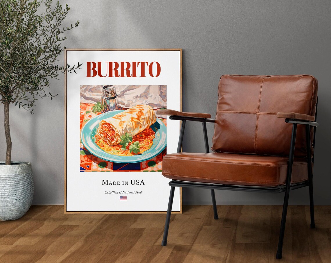 Burrito On Maiolica Tile Plate, Kitchen Art Print