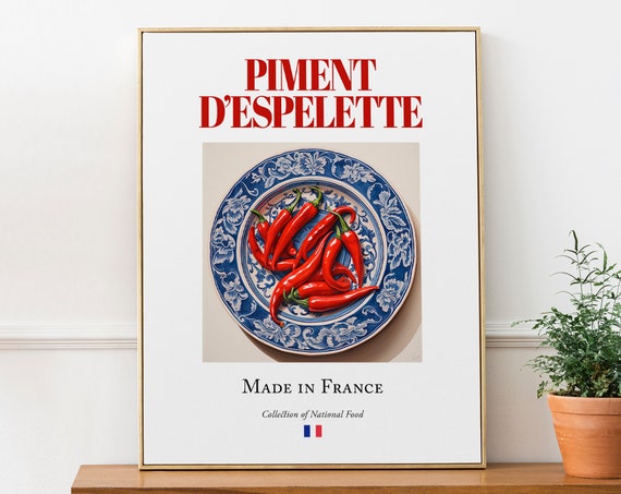 Piment Despelette on Maiolica Tile Plate, Art Print