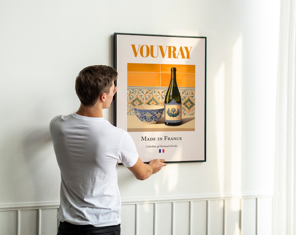Vouvray Wine on Maiolica Tile, Traditional Poster - Image 3