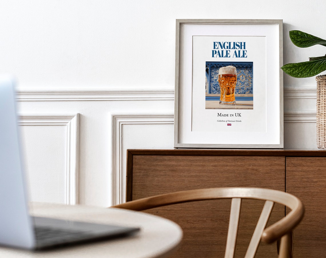 English Pale Ale on Maiolica Tile, Kitchen Bar Poster - Image 3