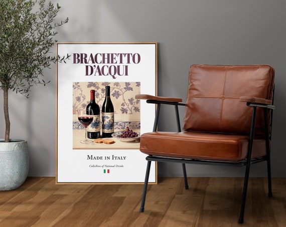 Brachetto Dacqui on Maiolica Tile, Kitchen Bar Art Print