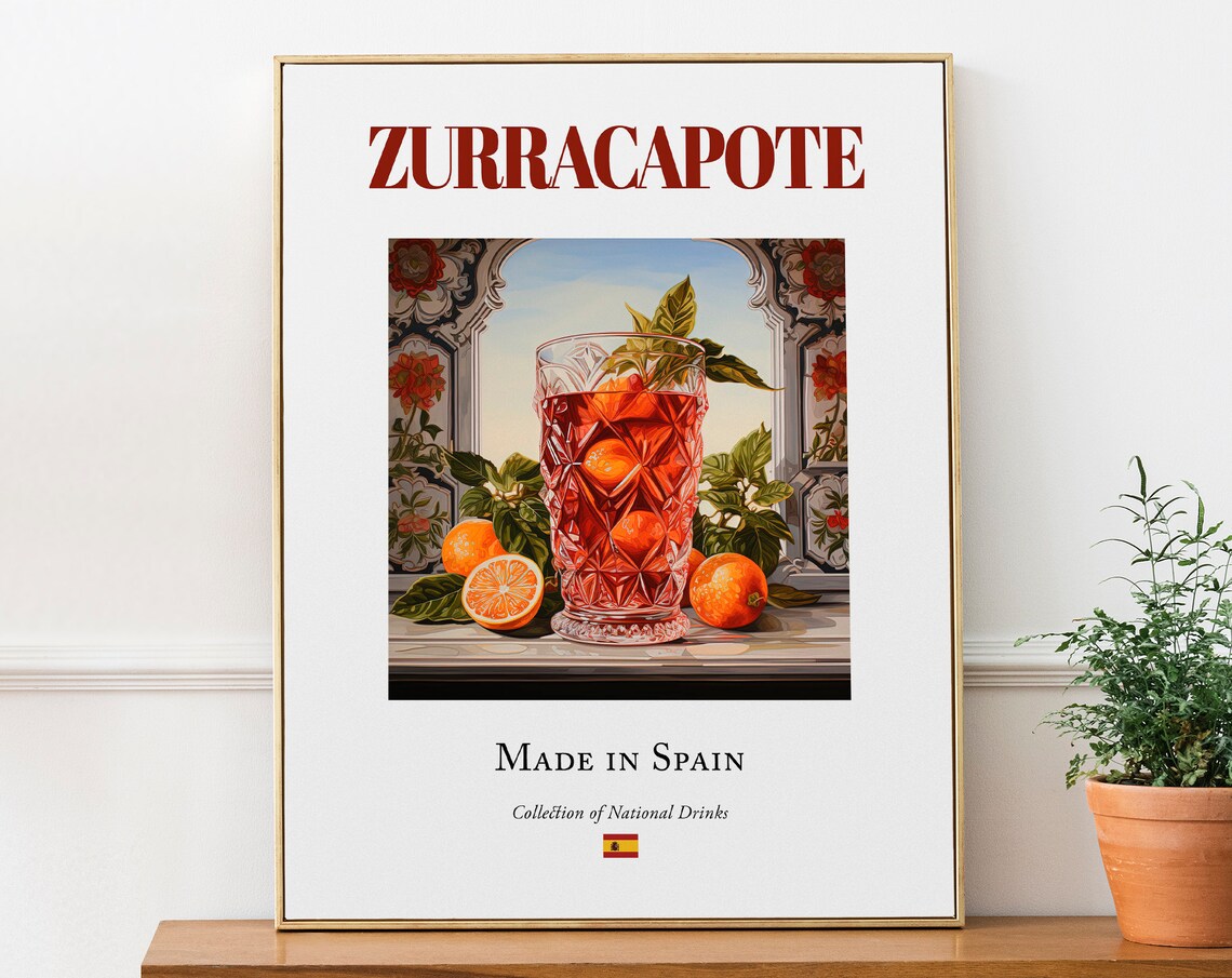 Zurracapote On Maiolica Tile Poster, Kitchen Bar Art