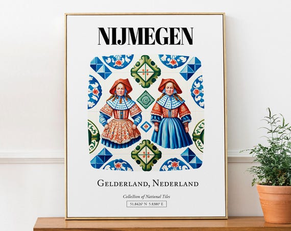 Nijmegen Netherlands Folk Costumes Tile Pattern Art Print