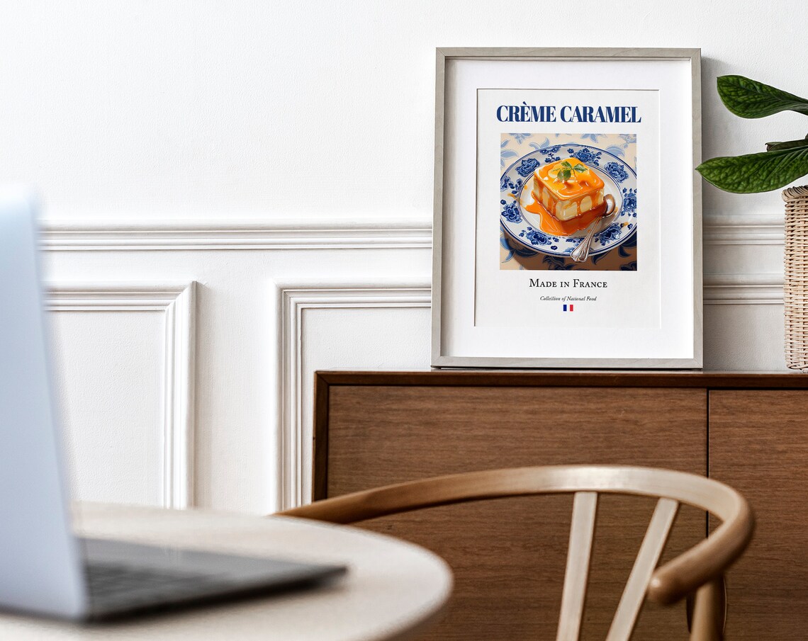 Crème Caramel on Maiolica Tile Plate, French Poster - Image 3