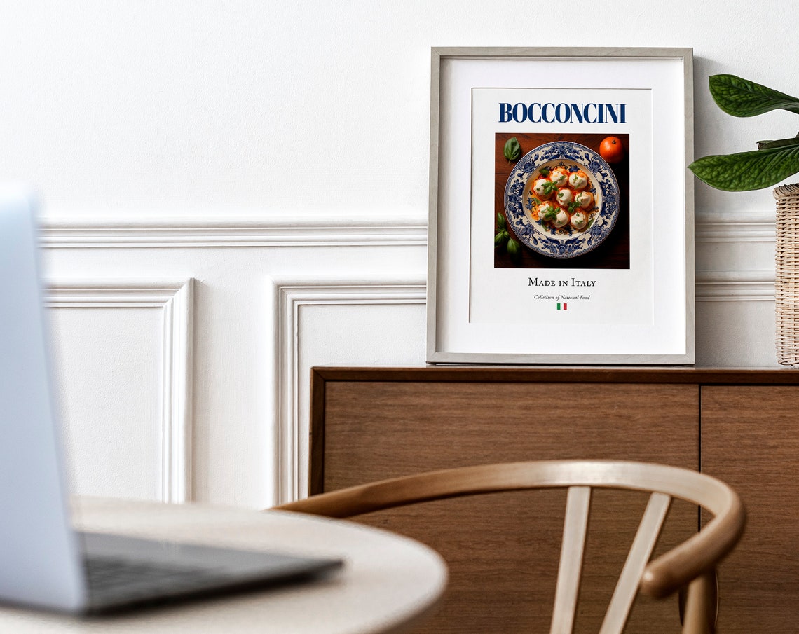 Bocconcini On Maiolica Tile Plate, Italian Food Poster - Image 3