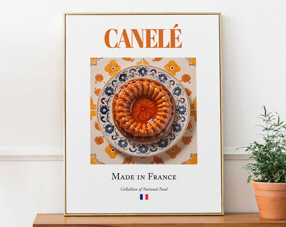 Canel on Maiolica Tile Plate, French Food Art Print