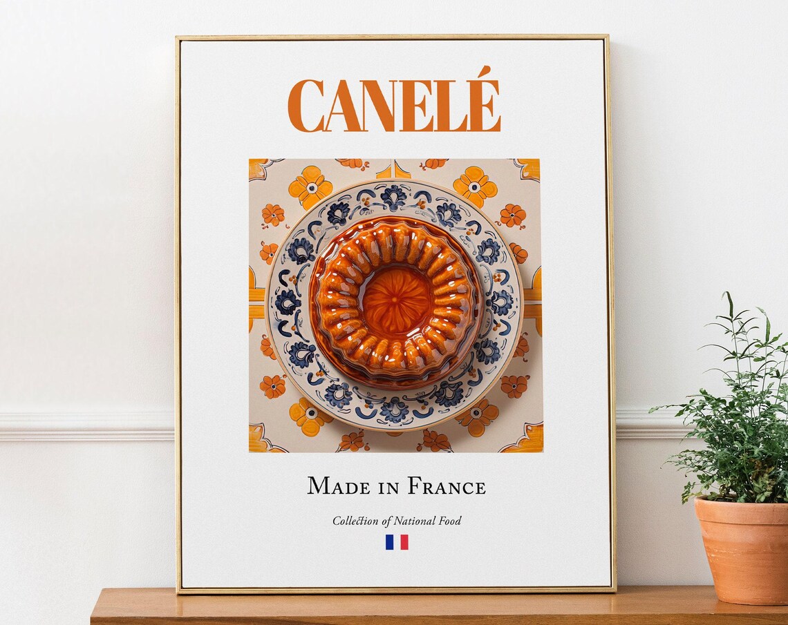 Canel on Maiolica Tile Plate, French Food Art Print