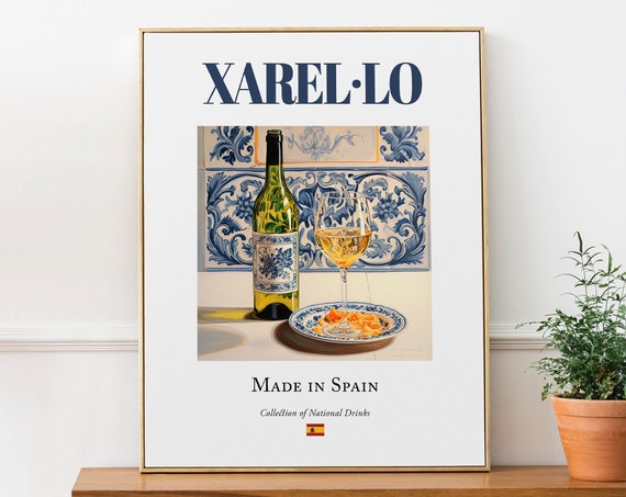 Xarello On Maiolica Tile, Catalonia Beverage Poster